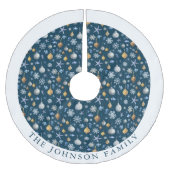 Sneeuwvlokken & nautische elementen gepersonalisee kerstboom rok (Voorkant)