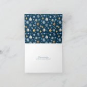 Sneeuwvlokken & Nautische Elementen Kerstfoto Feestdagen Kaart (Binnen)