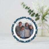 Sneeuwvlokken & Nautische Elementen Kerstfoto Feestdagenkaart (Staand voorkant)