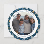 Sneeuwvlokken & Nautische Elementen Kerstfoto Feestdagenkaart (Voorkant)