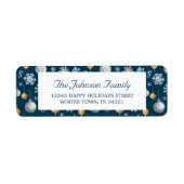 Sneeuwvlokken & Nautische Elementen Patroon Etiket (Voorkant)