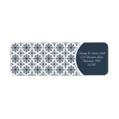 Sneeuwvlokken Navy blauw en wit Etiket (Voorkant)