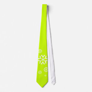 Sneeuwvlokken, neon groen, Vakantie Das