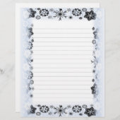 Sneeuwvlokken, omhuld, gelinkt schrijfpapier (Voorkant / Achterkant)