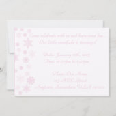 Sneeuwvlokken Onederland 1e verjaardag roze Kaart (Achterkant)