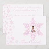Sneeuwvlokken Onederland 1e verjaardag roze Kaart (Voorkant / Achterkant)