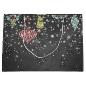 Sneeuwvlokken op alkbord | kerstversiering large cadeautasje (Voorkant)