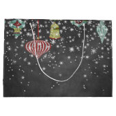 Sneeuwvlokken op alkbord | kerstversiering large cadeautasje (Achterkant)