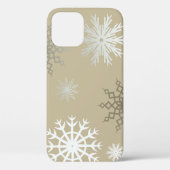 Sneeuwvlokken op beige Case-Mate iPhone case (Achterkant)
