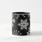 Sneeuwvlokken op Black Holiday Art Mok Cup (Midden)
