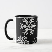 Sneeuwvlokken op Black Holiday Art Mok Cup (Links)