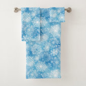Sneeuwvlokken op blauw bad handdoek (Insitu)