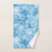 Sneeuwvlokken op blauw bad handdoek (Handdoek)