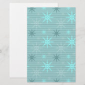 Sneeuwvlokken op blauw briefpapier (Voorkant / Achterkant)