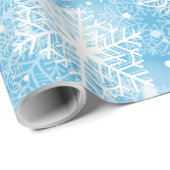 Sneeuwvlokken op blauw cadeaupapier (Rol Hoek)