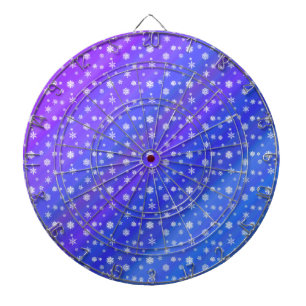 Sneeuwvlokken op blauw dartbord