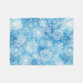 Sneeuwvlokken op blauw fleece deken (Voorkant (Horizontaal))