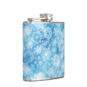 Sneeuwvlokken op blauw heupfles (Rechts)