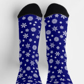 Sneeuwvlokken op blauw kerstfeest sokken (Top)