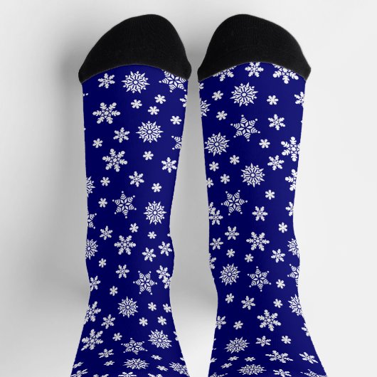 Sneeuwvlokken op blauw kerstfeest sokken (Top)