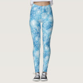 Sneeuwvlokken op blauw leggings (Voorkant)