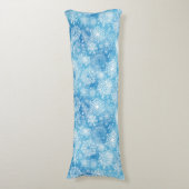 Sneeuwvlokken op blauw lichaamskussen (Voorkant Verticaal)