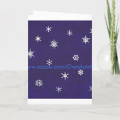 Sneeuwvlokken op blauw, Onze bruiloft, uitnodiging (Achterkant)