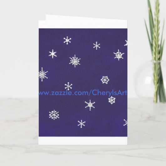 Sneeuwvlokken op blauw, Onze bruiloft, uitnodiging (Achterkant)