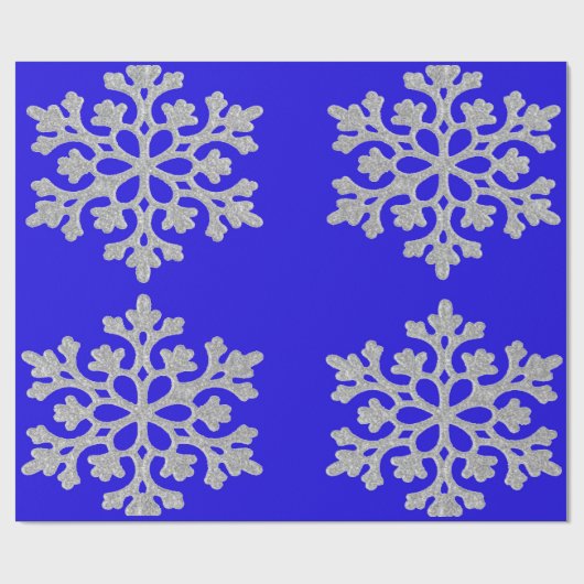 Sneeuwvlokken op blauw pakpapier (Vlak)