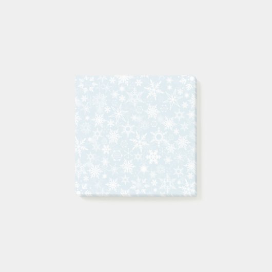 Sneeuwvlokken op blauw post-it® notes (Voorkant)