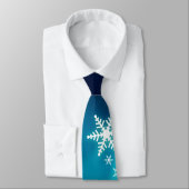 Sneeuwvlokken op blauw stropdas (Gebonden)