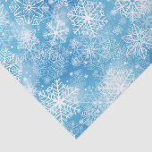 Sneeuwvlokken op blauw tissuepapier (Detail)