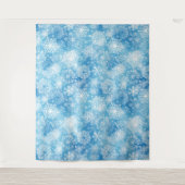 Sneeuwvlokken op blauw wandkleed (Voorkant)