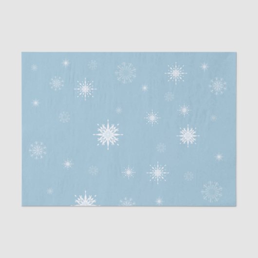 Sneeuwvlokken op blauw weefselpapier tissuepapier (Voorkant)