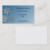 Sneeuwvlokken op blauwe gradiënt visitekaartje (Voorkant / Achterkant)