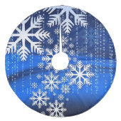Sneeuwvlokken op blauwe koninklijke tonijn fleece kerstboom rok (Voorkant)