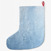 Sneeuwvlokken op Blauwe Ornaments Frost Grote Kerstsok (Achterkant)