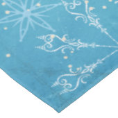 Sneeuwvlokken op blauwe tablet tafelkleed (Gekanteld)