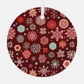 Sneeuwvlokken op Bourgogne Glas Ornament (Achterkant)