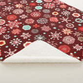 Sneeuwvlokken op Bourgogne Sherpa Deken (3/4)