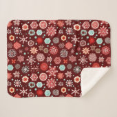 Sneeuwvlokken op Bourgogne Sherpa Deken (Voorkant (horizontaal))