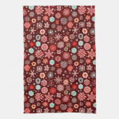 Sneeuwvlokken op Bourgogne Theedoek (Verticaal)