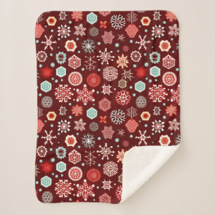 Sneeuwvlokken op Bourgondië Sherpa Deken