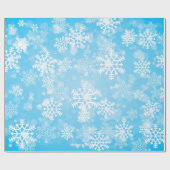 Sneeuwvlokken op Bright Blue Cadeaupapier (Vlak)