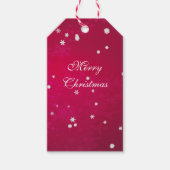 sneeuwvlokken op Christmas Red Cadeaulabel (Voorkant)