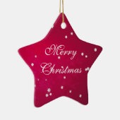  sneeuwvlokken op Christmas Red Keramisch Ornament (Rechts)