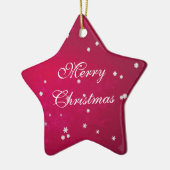  sneeuwvlokken op Christmas Red Keramisch Ornament (Links)