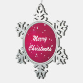  sneeuwvlokken op Christmas Red Tin Sneeuwvlok Ornament (Rechts)