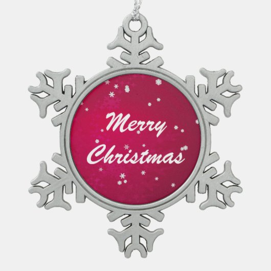  sneeuwvlokken op Christmas Red Tin Sneeuwvlok Ornament (Voorkant)