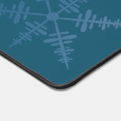 Sneeuwvlokken op Dark Blue Desk Mat (Hoek)